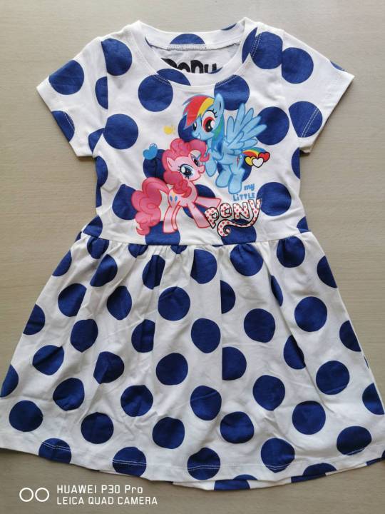 Pony : เดรสผ้า cotton ยีด ลายม้าโพนี่ 4 ลาย Sale 140 size : 1-2y / 2-4y