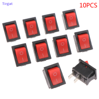 ?【Lowest price】Tirgat 10pcs 2Pin 21X15mm สวิตช์ ROCKER 6A/250VAC Power SWITCH ON-OFF Red Black White