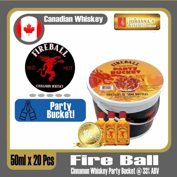 FireBall Cinnamon Whisky Party Bucket! 50ml x 20 Bottles Lazada PH