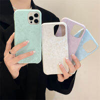 เคสโทรศัพท์พื้นผิวเปลือกหอยแบบเรียบง่ายสำหรับ iPhone14 กระเป๋าใส่โทรศัพท์สีชมพูสำหรับ iPhone12ProMax เคสแฟชั่นสีฟ้าสำหรับ iPhone13 ซิลิโคนป้องกันกรณีตกสำหรับ iPhone11