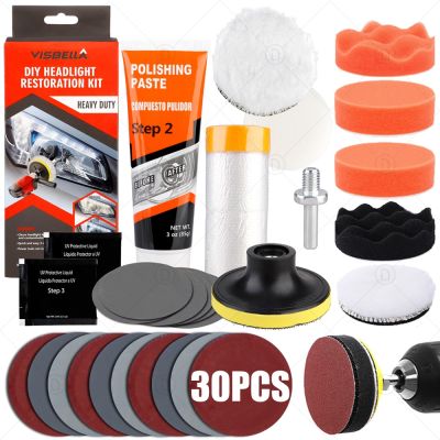 Car Headlight Restoration Polishing Kits Chemical Brightener Headlamp Repair Light Lens Polisher Cleaning Paste Refurbish Tool