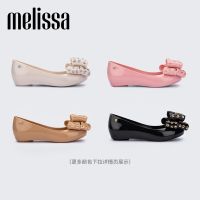 2023 Summer Melissa Womens Fish Mouth Shoes Fashion Bow Knot Single Shoes Adult Soft Sole Beach Shoes Sandals Female