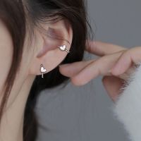 [COD] Gumao ins peach heart-shaped earrings French temperament simple version cold zircon love ear buckle female