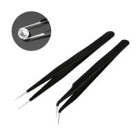 Sansa Rhinestones Nipper Stainless Steel Curved Straight Black Tweezer Sequins Beads Nail Art Picking Tool Diamond Loose Rhinestone