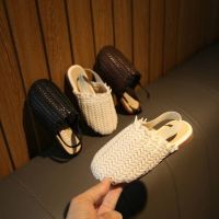 Spring Summer Girls Shoes Weaven Knitted Design Children Flat Shoes Kids Summer Sandals Princess Sweet Soft Fashion For Toddlers2023TH