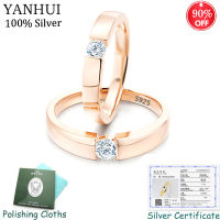 【✱2023 HOT✱】 suncila Yanhui แหวนหมั้น1.0ct เครื่องประดับเงิน925สำหรับคู่รักแหวนแต่งงานสีทองสำหรับผู้ชายและผู้หญิง R16