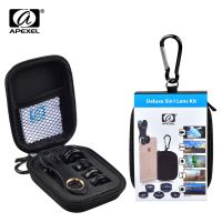 APEXEL 5 in 1 HD Camera Lens Kit Fisheye Lens+0.63x Wide Angle+15x Macro Lens+2X Telephoto Lens+CPL Lens For iPhone Samsung HTC Smartphone Lenses