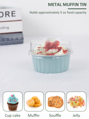 50 Pcs Cupcake Cases with Clear Semicircle Lids125ml Cupcake Paper Cup Oilproof Cupcake Liner Baking Cup Tray for Wedding Party