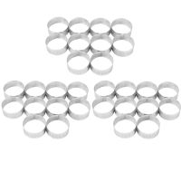 30 Pack 5cm Stainless Steel Tart Ring, Heat-Resistant Perforated Cake Mousse Ring, Round Ring Baking Doughnut Tools