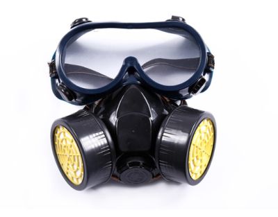 หน้ากากป้องกันสารเคมี กรองฝุ่นละออง กรองเดี่ยวชนิดครึ่งหน้า พร้อมแว่นตา หน้ากากกันแก๊ส Gass mask