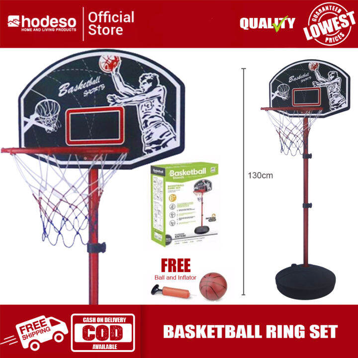 Hodeso Adjustable Basketball Ring with Board and Stand Hoop Net Ring