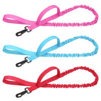 Tactical Bungee Dog Leash Nylon No-Pull Dog Training Leads Military Elastic Buffer Dog Leash for Medium Large Dogs Red Blue