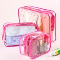 Travel Transparent Waterproof Cosmetic Bag PVC Women Clear Makeup Bag Make Up Organizer Storage Bath Toiletry Shower Bag 1PC