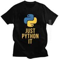 เสื้อยืดพิมพ์ลายแฟชั่น เสื้อยืดลําลอง แขนสั้น พิมพ์ลาย Just Python it Geek สําหรับผู้ชาย 2023  PB3Z