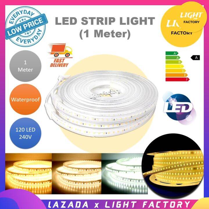 Waterproof 1M LED Strip Light 120LED 240V Daylight/Coolwhite/Warmwhite LED Strip Light Adaptor