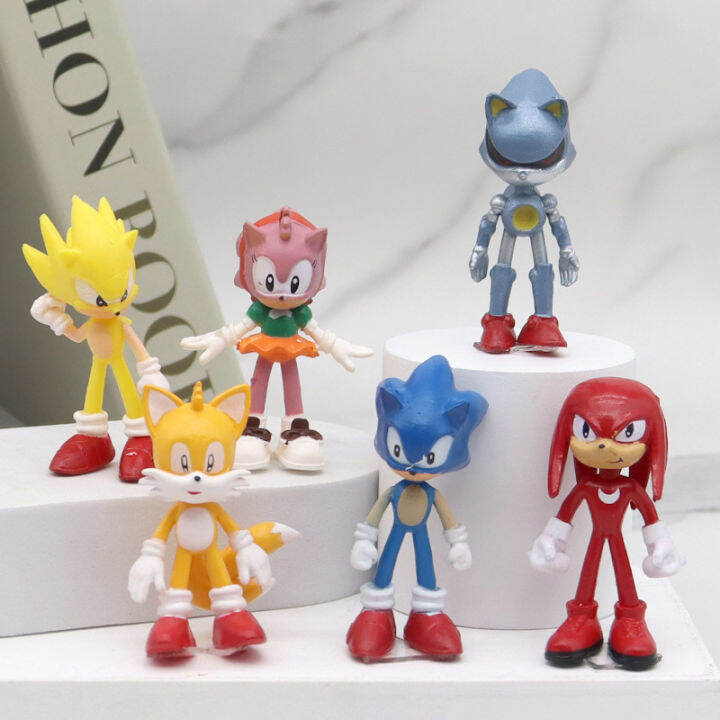 AOV 6pcs Sonic The Hedgehog Action Figure Cartoon Figurines Sonic Cake ...