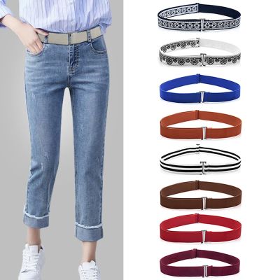 Adjustable Size Flat Buckle Elastic Waist Belt Elastic Band Belt Women Buckle - Belts - Aliexpress