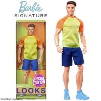 Barbie Signature Looks Doll 2023 Ken with Yellow Shirt Limited Edition ตุ๊กตาบาร์บี้เคนสุดเท่ห์เวอร์ชั่นใหม่ล่าสุดลิขสิทธิ์แท้