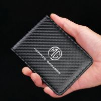 Men Business carbon fiber wallet male card Credit Card Holder For MG 6 350 550 ZT 7 ZS HS GS 3 TF 5 RX5 ZR GT Auto Accessories