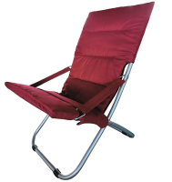 Beach folding chair indoor/outdoor size 80 x 63 x 92 cm. (maximum load capacity: 150 kg.)-Dark red