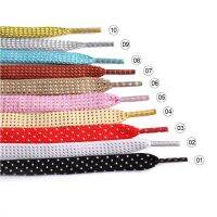 1Pair Shoelace Fashion Polyester Colors Inlaid With Silver or Dold Wire Hollow Flat Shoelaces for Sneaker Shoe Lace