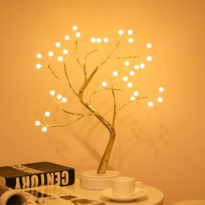 ☑ LED Night Light Mini Christmas Tree Copper Wire Garland Lamp For Kids Home Bedroom Decoration Decor Fairy Light Holiday lighting