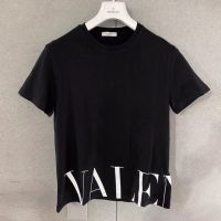 2022 Spring/Summer New VLTN Round Neck valentinoˉT-shirt Short Sleeve Loose Couple Pure Cotton vt Versatile Half Sleeve Fashion Brand