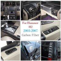 สำหรับ Hummer H2 2003-2007 ABS รถคาร์บอนไฟเบอร์ควบคุมกลางที่ปิดแผงเครื่องปรับอากาศฝาครอบอุปกรณ์ตกแต่งภายในรถยนต์