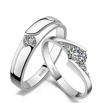 KALVICA 2 Pieces 925 Sterling Silver Rings for Couple Women Men Engagement  Ring Set Wedding Rings Couples Friendship Rings Adjustable Ring for  Birthday Valentine's Day Anniversary, Sterling Silver,: Buy Online at Best
