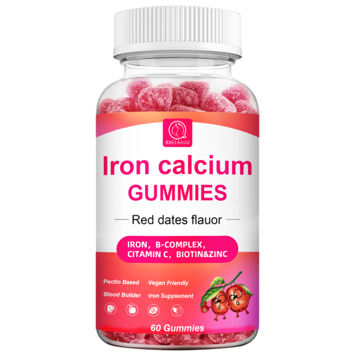 BBEEAAUU Iron Calcium Gummies Iron Gummies Energize with Vitamin C, A ...