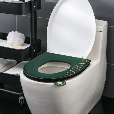 Bathroom Toilet Seat Cover Zipper Universal Plush Toilet Cushion Household Warm Soft Thicken Toilet Seat Cover Winter