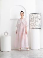 Lada.Studio Enola dress - Pink Milk 100% Linen (ชุดมีซับใน)