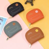 Women Business Card Holder Wallet First Layer Cow Leather Credit Card Bag Female Zipper Pocket Card Case Coin Purse Small Wallet Card Holders