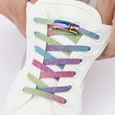 New Magnetic Shoelaces Sneakers Shoelace Kids Adult Elastic No Tie Shoe Laces Rainbow Lock Lazy Laces One Size Fits All Shoes