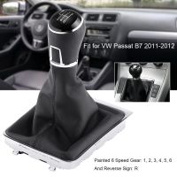 【CW】 6 Speed Car Shift Knob Stick Gaiter Boot Frame Passat B7 2011 2012 Styling