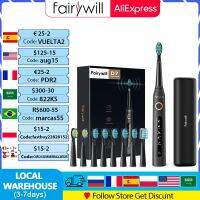 [Hot Sale] แปรงสีฟัน Fairywill FW507Electric สำหรับโหมด Adults5ตั้งเวลาแบบชาร์จไฟได้8หัวแปรงสีฟันไวท์เทนนิ่ง