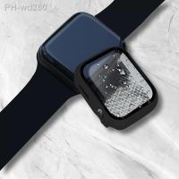 Tempered Glass cover For Apple Watch 8 41mm 45mm series 7 6 5 4 3 SE 44mm 40mm 42mm 38mm PC Bumper iWatch Screen Protector Case