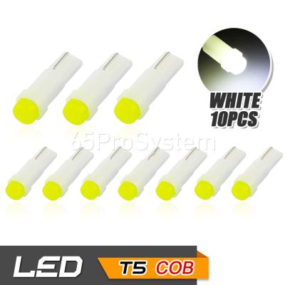 65Infinite (แพ๊ค 10 COB LED T5 สีขาว) 10 x T5 74 2721 37 1SMD LED มาตรวัดความเร็ว ไฟเรือนไมล์ ไฟปุ่มกด ไฟสวิทช์ Speedometer Instrument Gauge Cluster Dash Light Bulbs สี ขาว (White)