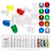 50pcs 10mm LED Emitting Diode Micro Indicator White Red Green Blue Yellow 3V DIY PCB Circuit Transparent Diffused Arduino BulbElectrical Circuitry Par