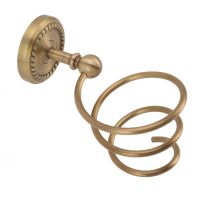 ☁✇▼ Hair Dryer Hanging Rack Antique Spiral Sturdy Brass Bathroom Hair Dryer Holder Wall Mounted for Barbershop