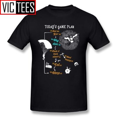 Men To Day Game Plan Skydive T Shirt Skydiving 100% Cotton Male T-Shirts Simple Novelty Tees
