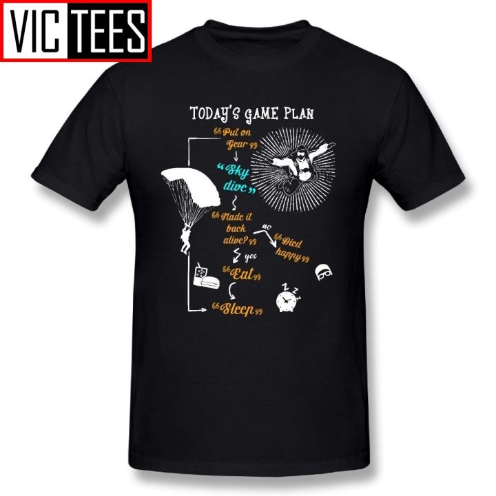 men-to-day-game-plan-skydive-t-shirt-skydiving-100-cotton-male-t-shirts-simple-novelty-tees