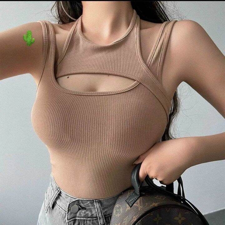 Áo Croptop Yếm Choàng Cổ ,Áo Nữ Đẹp Ôm Body Hở Lưng Cực Sexy Mẫu Mới Thời  Trang, Khoét Ngực | Lazada.Vn