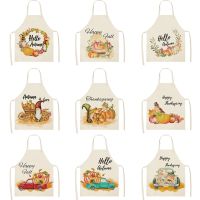 Orange Pumpkin Pattern Cleaning Art Aprons Home Cooking Kitchen Apron Cook Wear Cotton Linen Adult apron for men maid apron Aprons