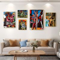 Picasso Artworks Abstract Figure Canvas Painting Pictures HD Print Wall Art Poster for Living Room Decor Home Mural Frameless