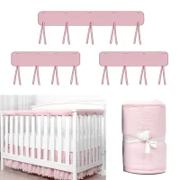 3Pcs Crib Rail Cover Set Cradle Anti-bite Protector Wrap Safe Baby Teething Guard Breathable Padded