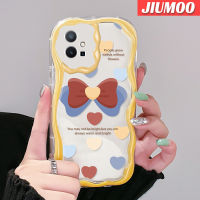 เคส JIUMOO สำหรับ Vivo Y55 Y75 5G Y55s 2023 Y33s 2023 Y33e Y52t Y30 T1 5G Iqoo เคส Z6รูปทรงโบว์ผูกเคสเนื้อครีมนิ่มกันกระแทก TPU ซิลิกาแบบใสเจลป้องกันการตกหล่นเลนส์กล้องถ่ายรูปฝาครอบป้องกัน