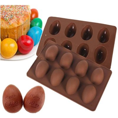 GL-แม่พิมพ์ ซิลิโคน วงรี รูปไข่ 8 ช่อง (คละสี) Oval eggs silicone mold