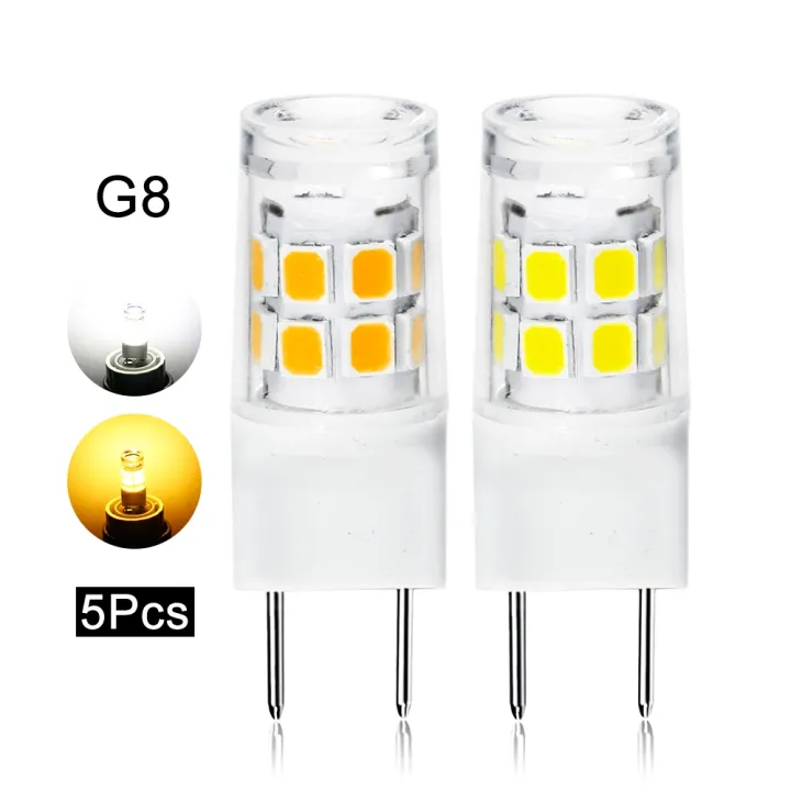 5pcs G8 LED Bulb AC 110V 120V 3W Mini Bulb Replace G8 Base Bi pin JCD