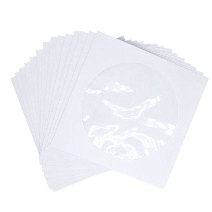 CD DVD Sleeves, DVD CD Media Paper Envelop Sleeves Holder with Clear